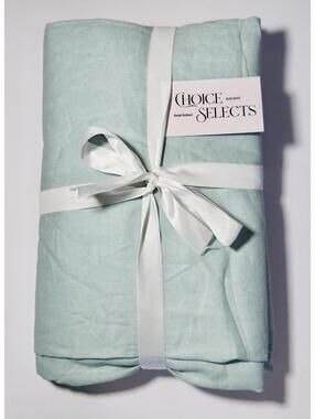 Quince European Linen Curtain Panel Light Blue 48x96